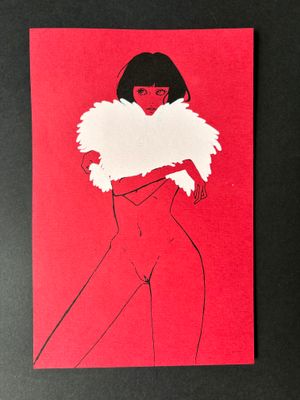 winter coat (white on red)