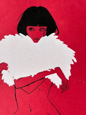 winter coat (white on red)