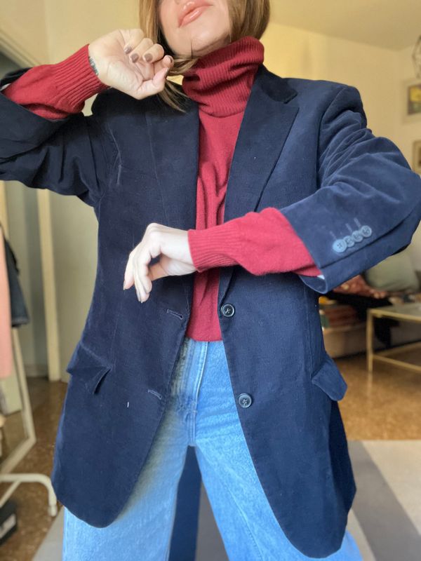 Blazer in velluto a costine