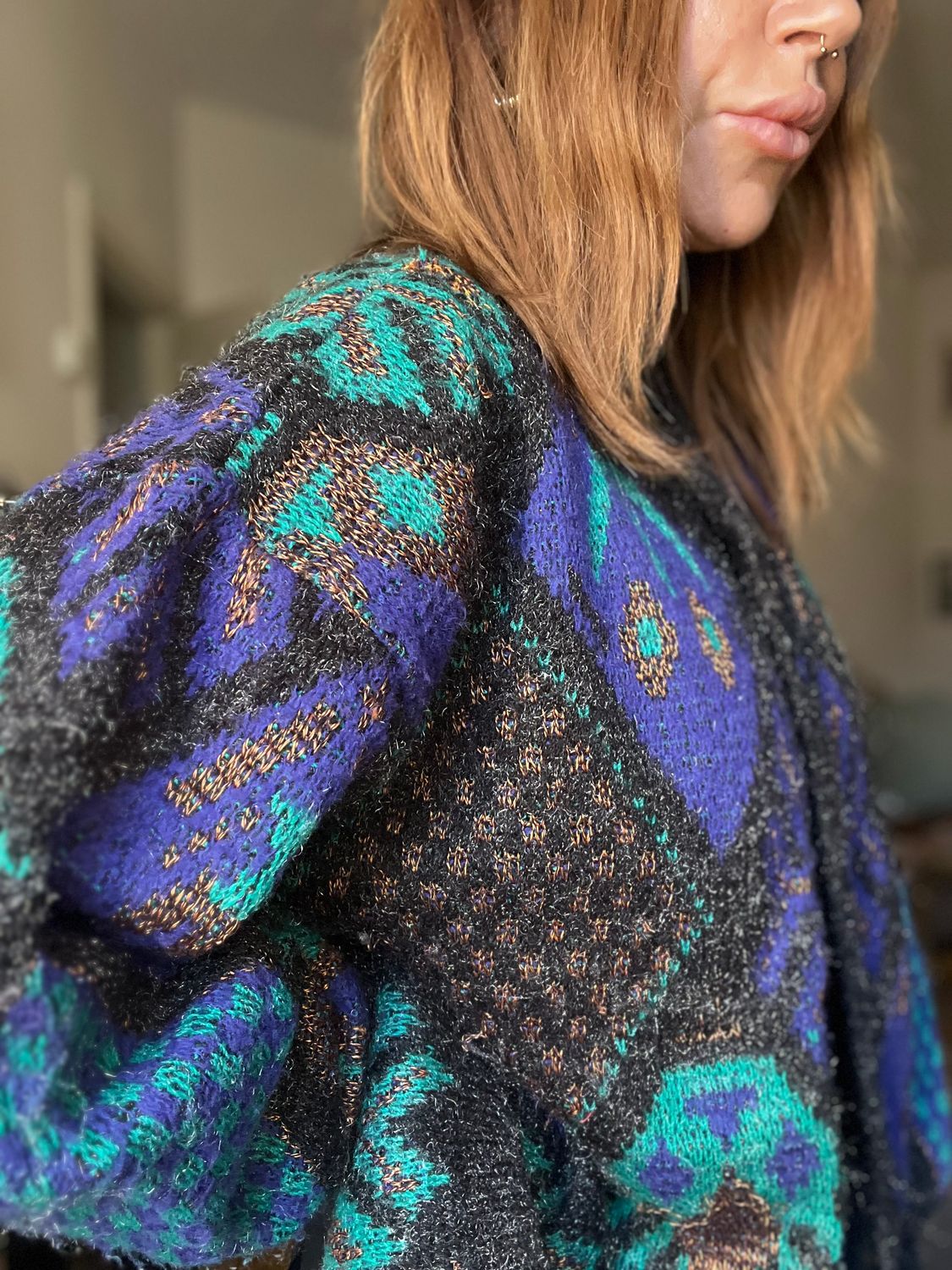 Vintage geometric cardigan