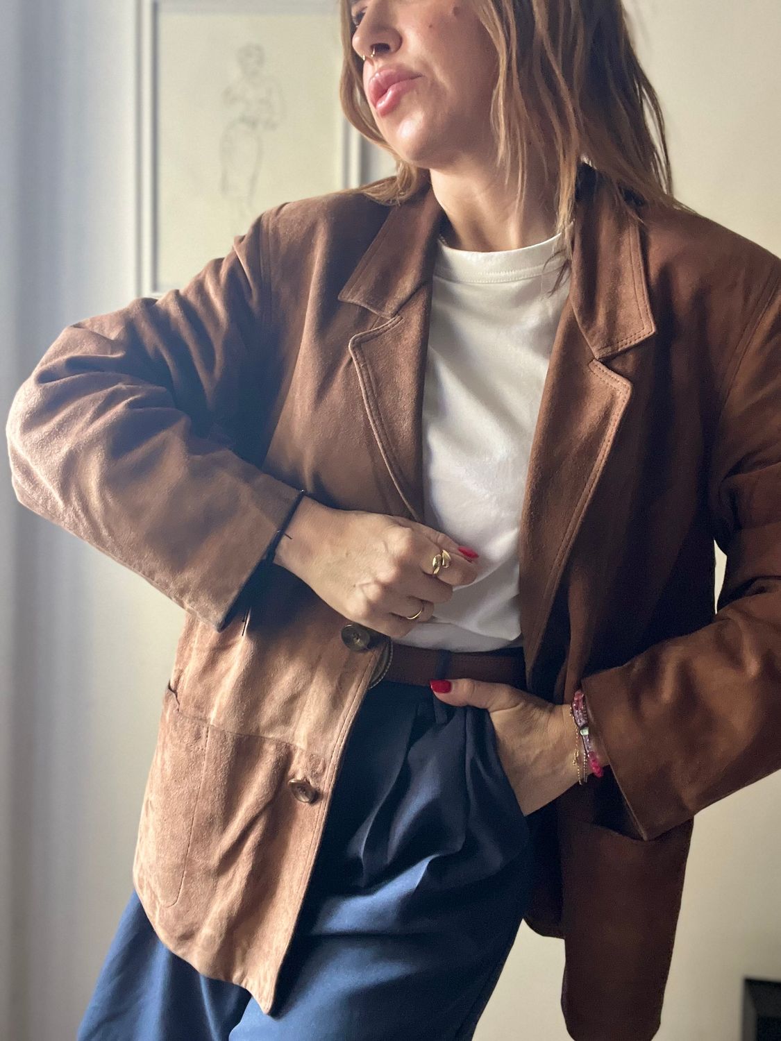 Blazer in camoscio
