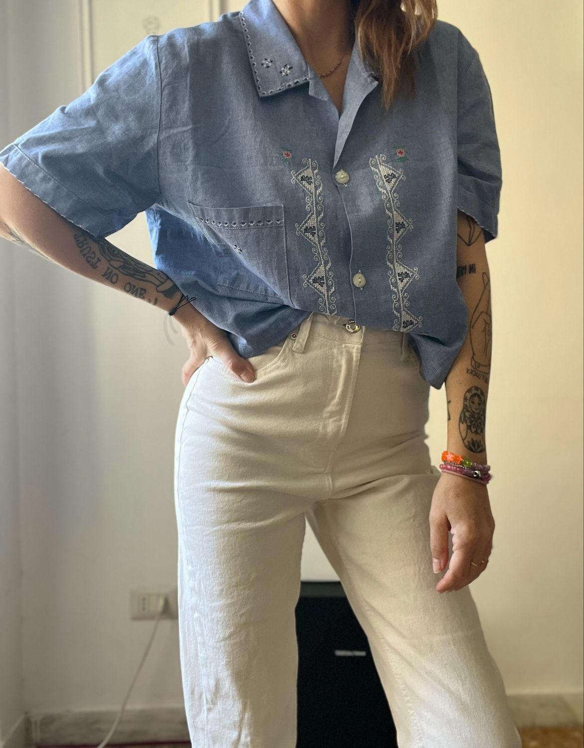 Camicia handmade vintage in cotone 100%