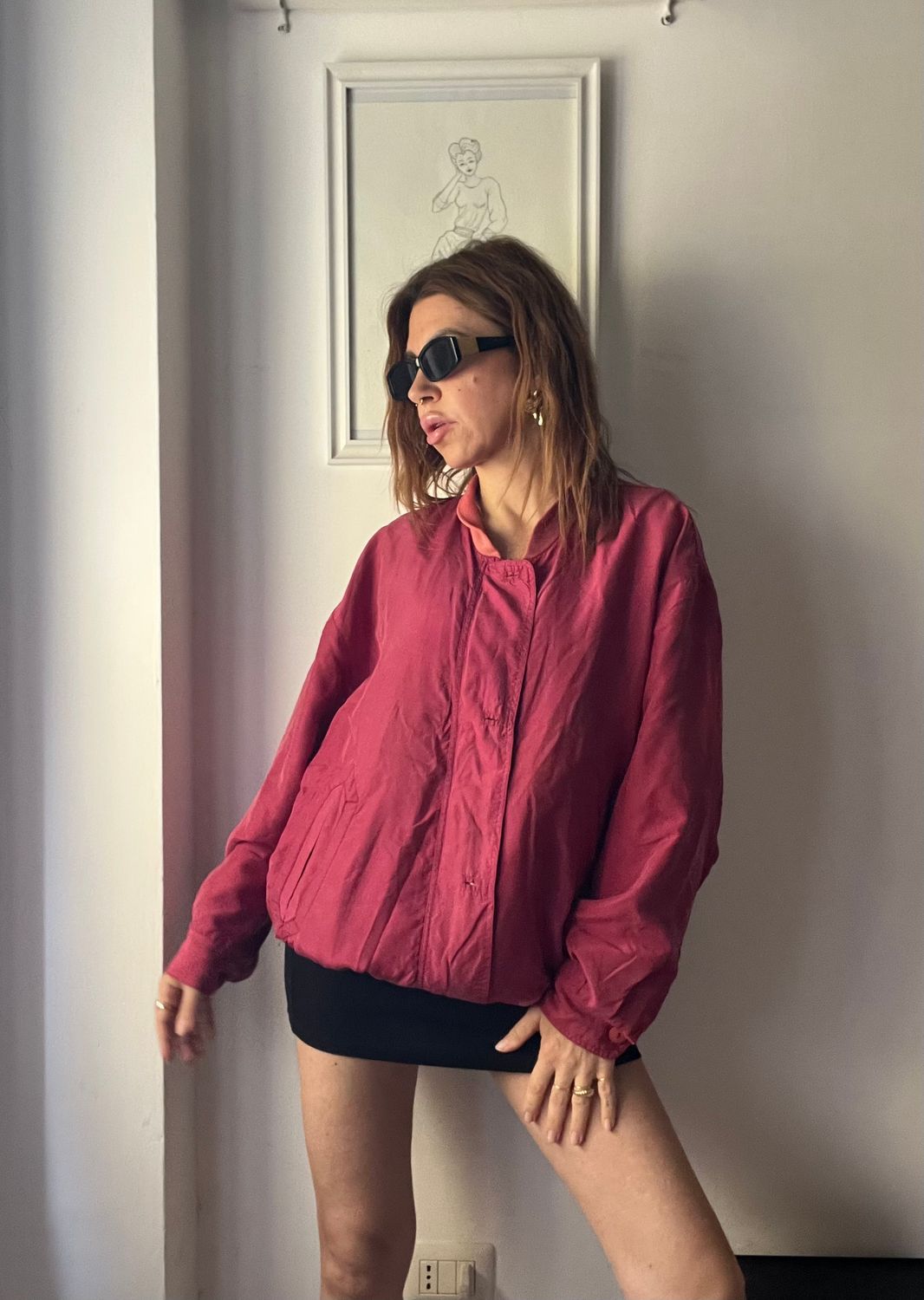 Bomber in pura seta 100% vintage