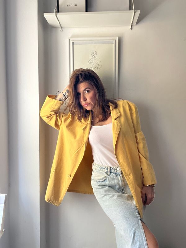 Yallow cotton blazer