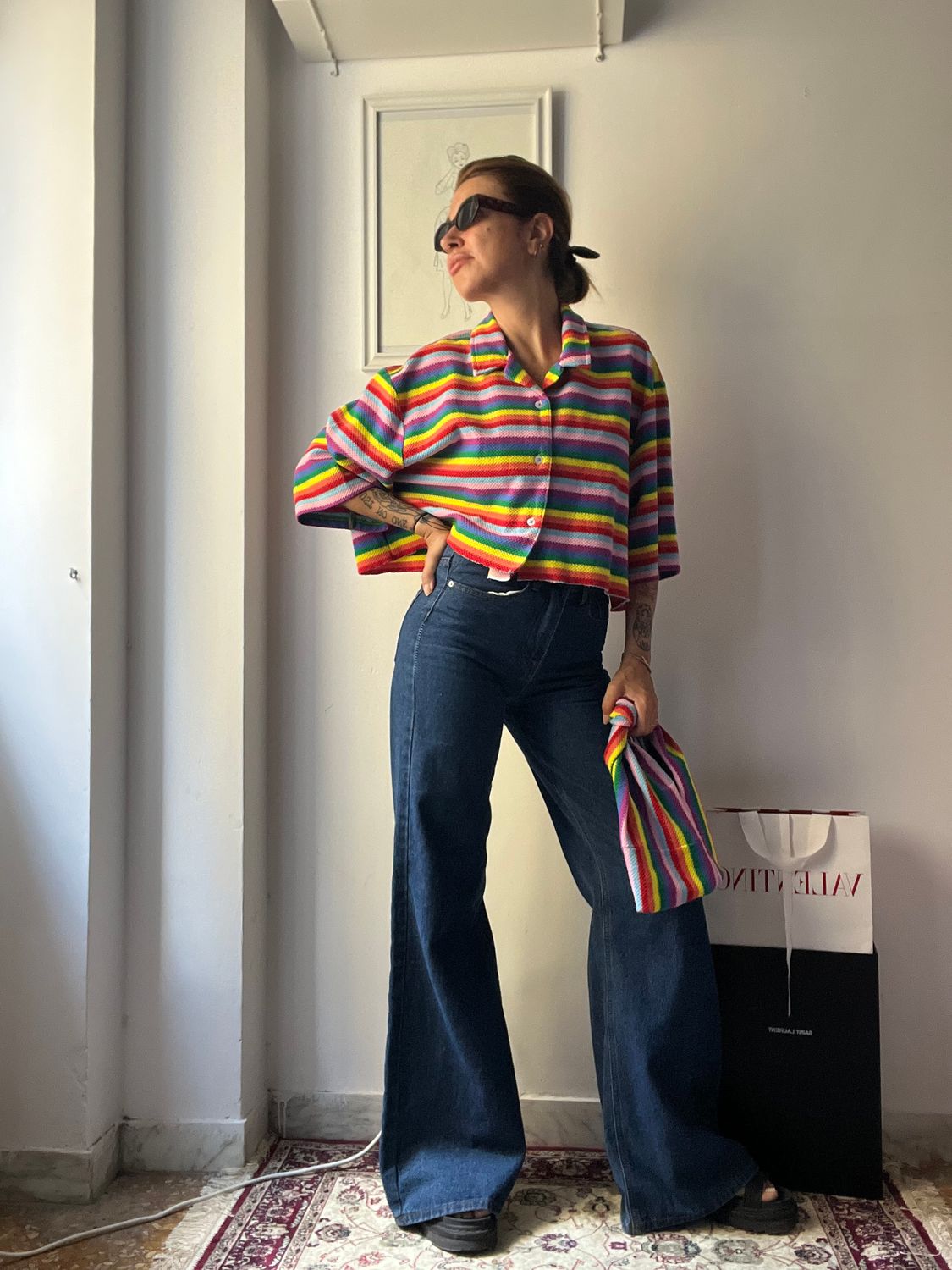 Maglia upcycling e borsa coordinata