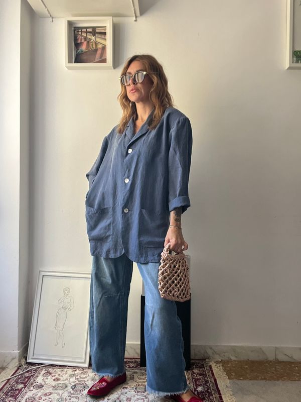 Giacca camicia pura seta