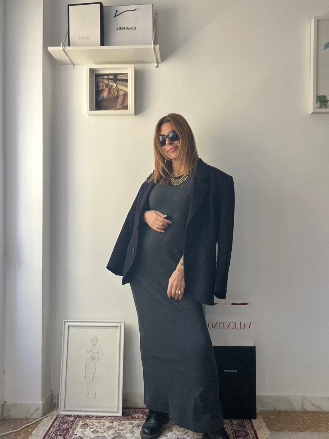 Long wool dress