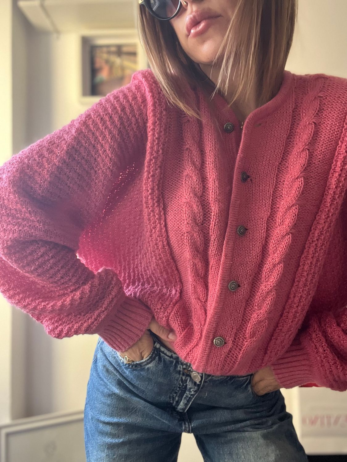 Cardigan pink tirolese vintage