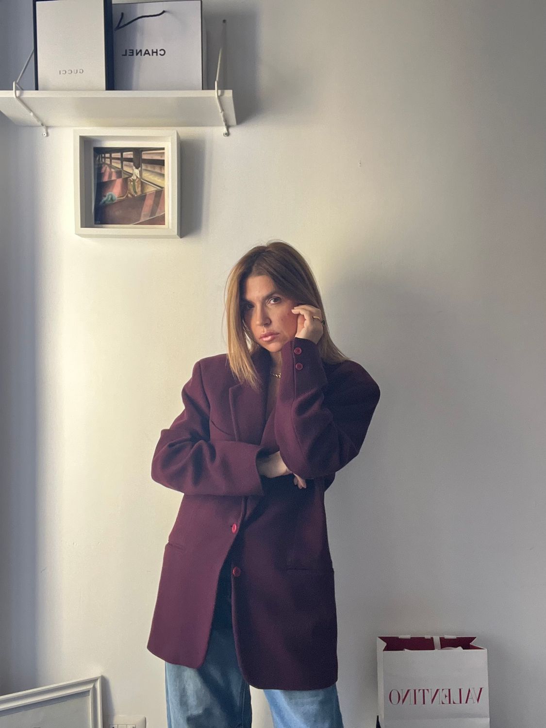 Blazer vintage burgundi