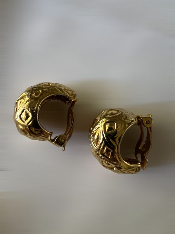 Orecchini semicerchio con bassorilievo