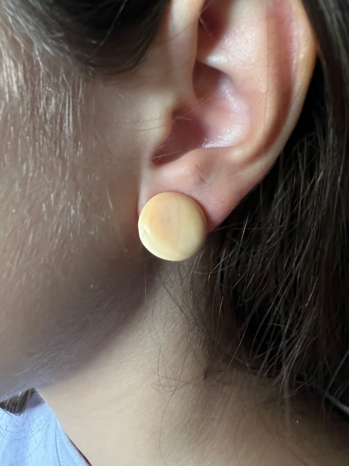 Orecchini bottoncino rosa sfumato