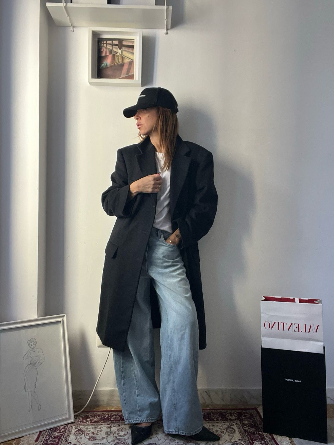 Cappotto nero minimal chic