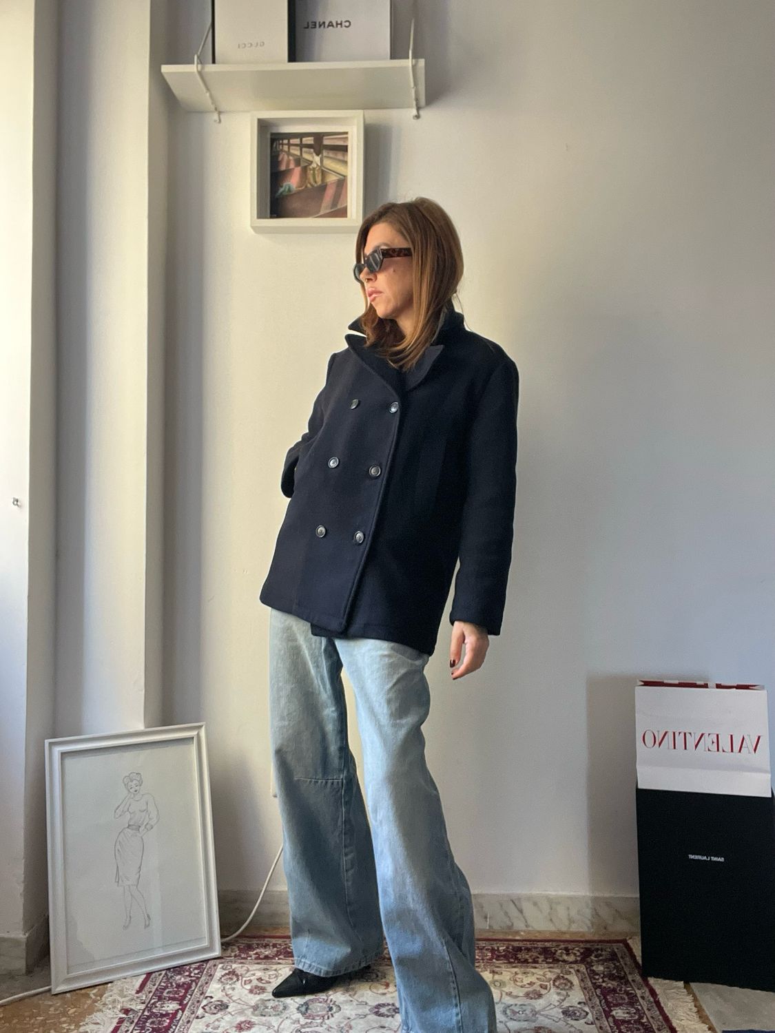 Caban doppio petto blu navy