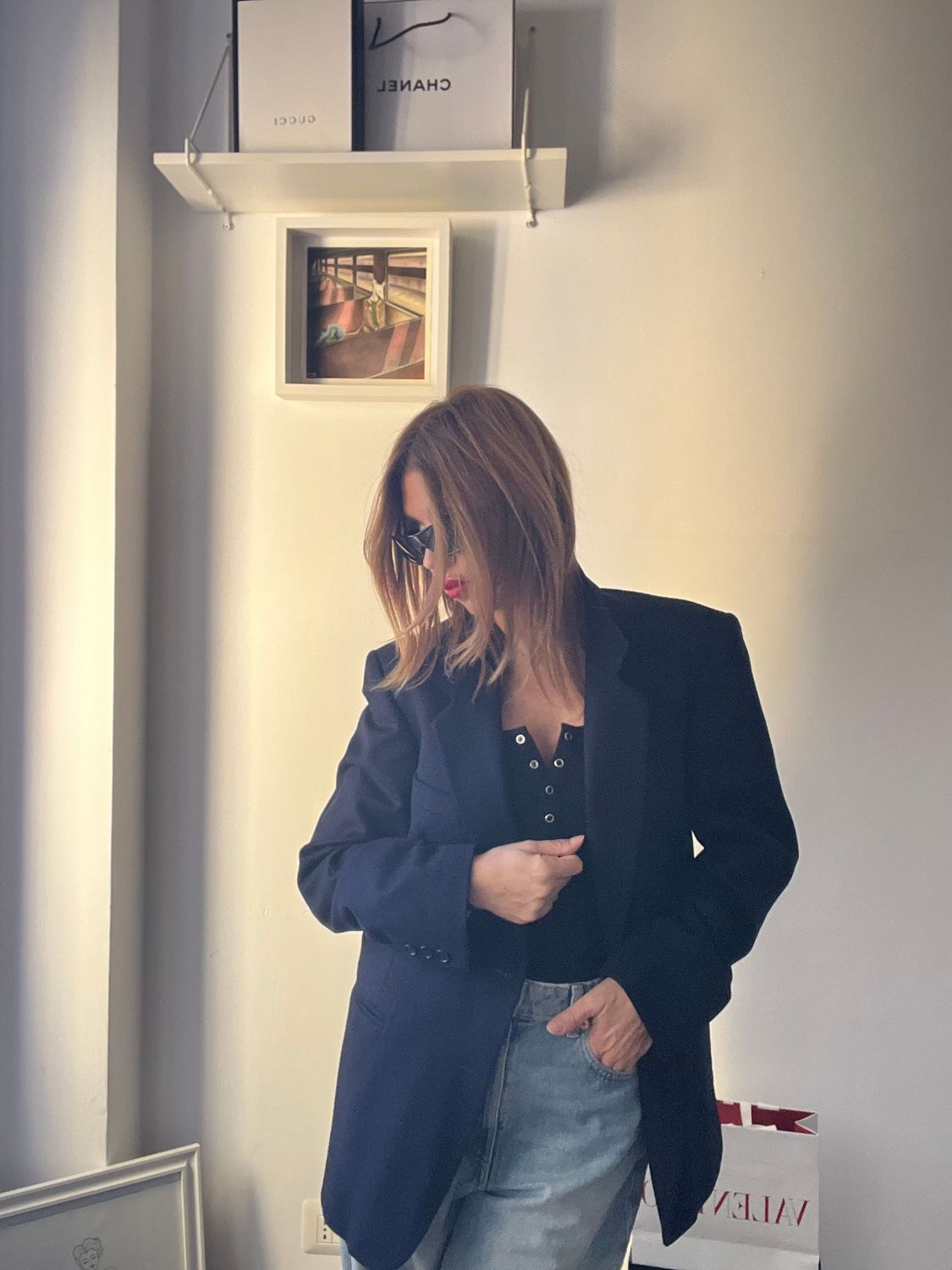 Blazer minimal in cachemire e pura lana