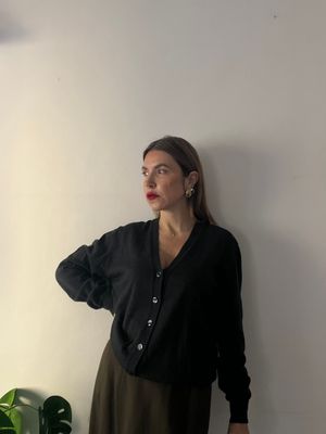 Cardigan antracite in misto merino