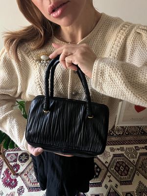 Borsetta vintage in pelle nera