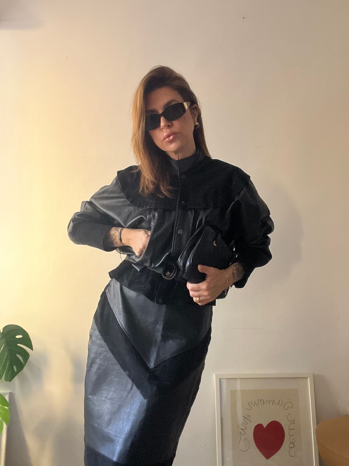 Completo in pelle vintage anni 80