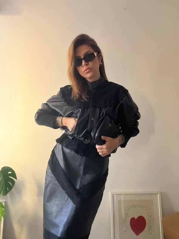Completo in pelle vintage anni 80