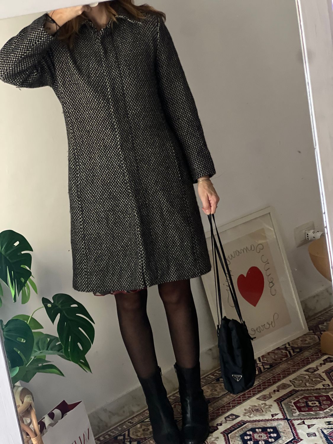 Cappotto sartoriale tweed Made in Italy 100% lana