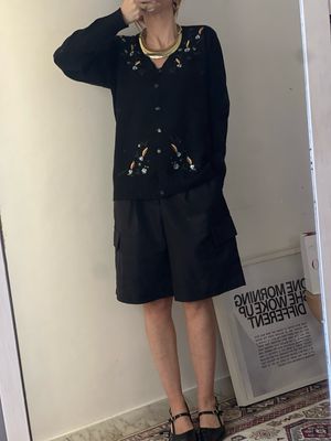 Bermuda neri cargo sporty chic