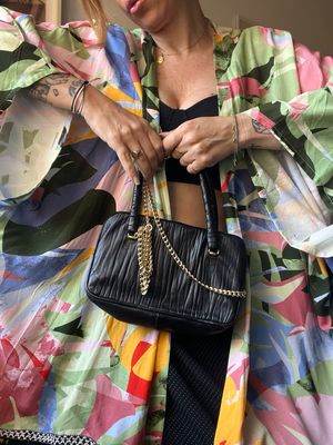 Borsetta vintage in pelle nera