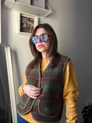 Gilet vintage motivo check