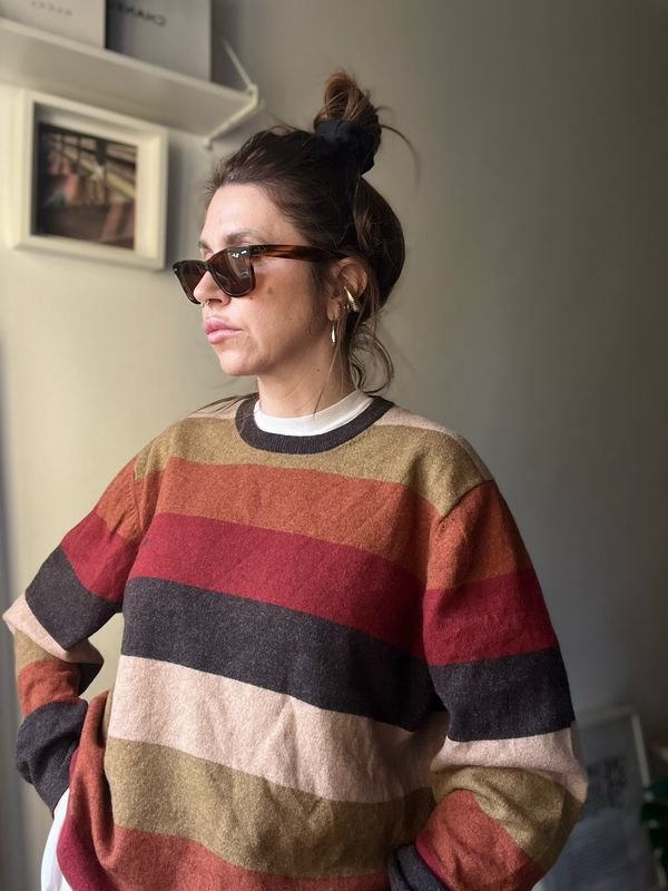 Striped sweater in lana d’agnello