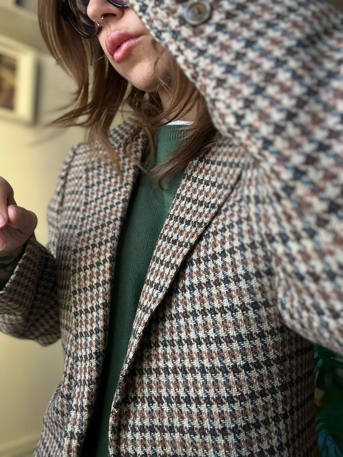 Blazer vintage pied de poule