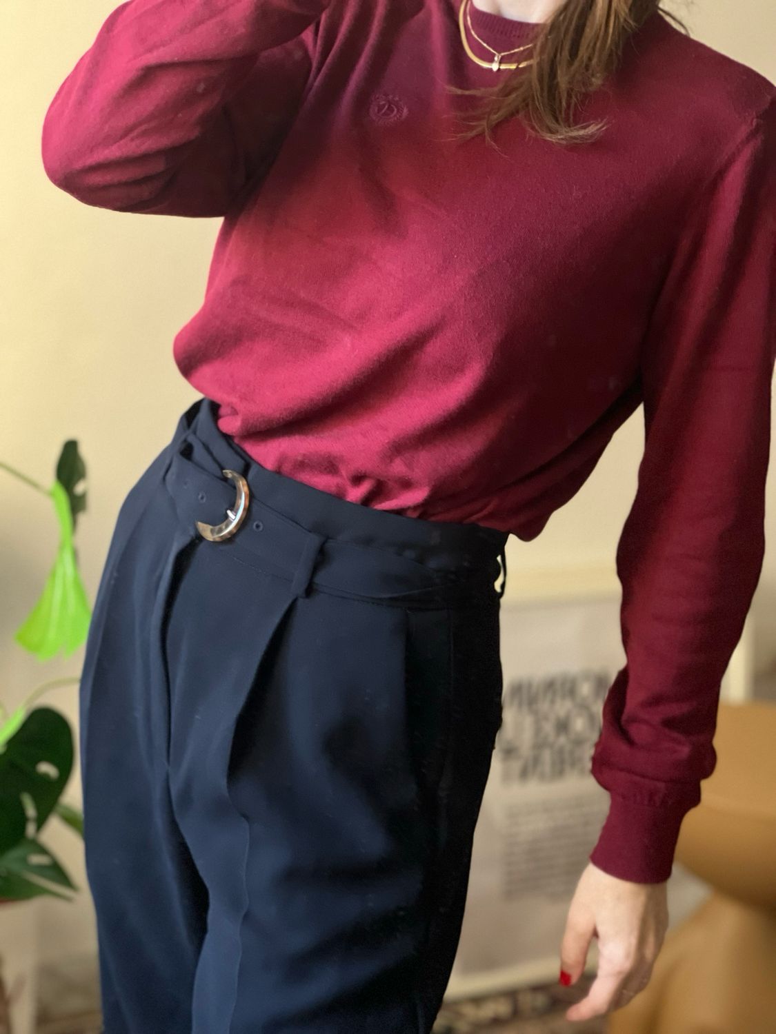 Maglione minimal in cotone seta e cashmere