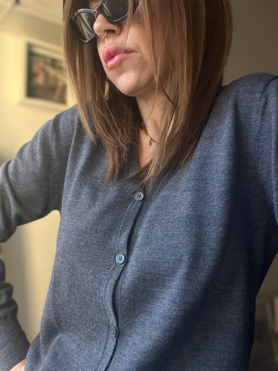 Cardigan sottile in lana merino