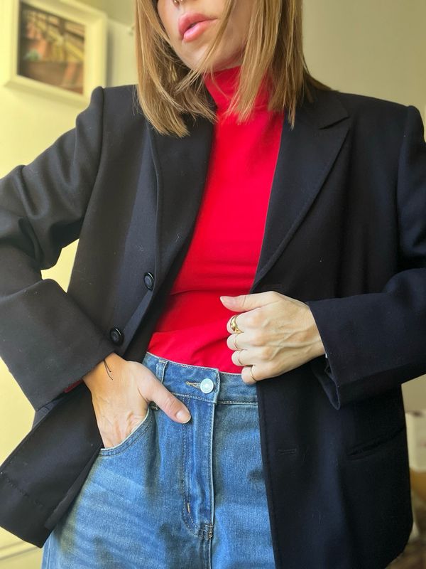 Wool vintage blazer l