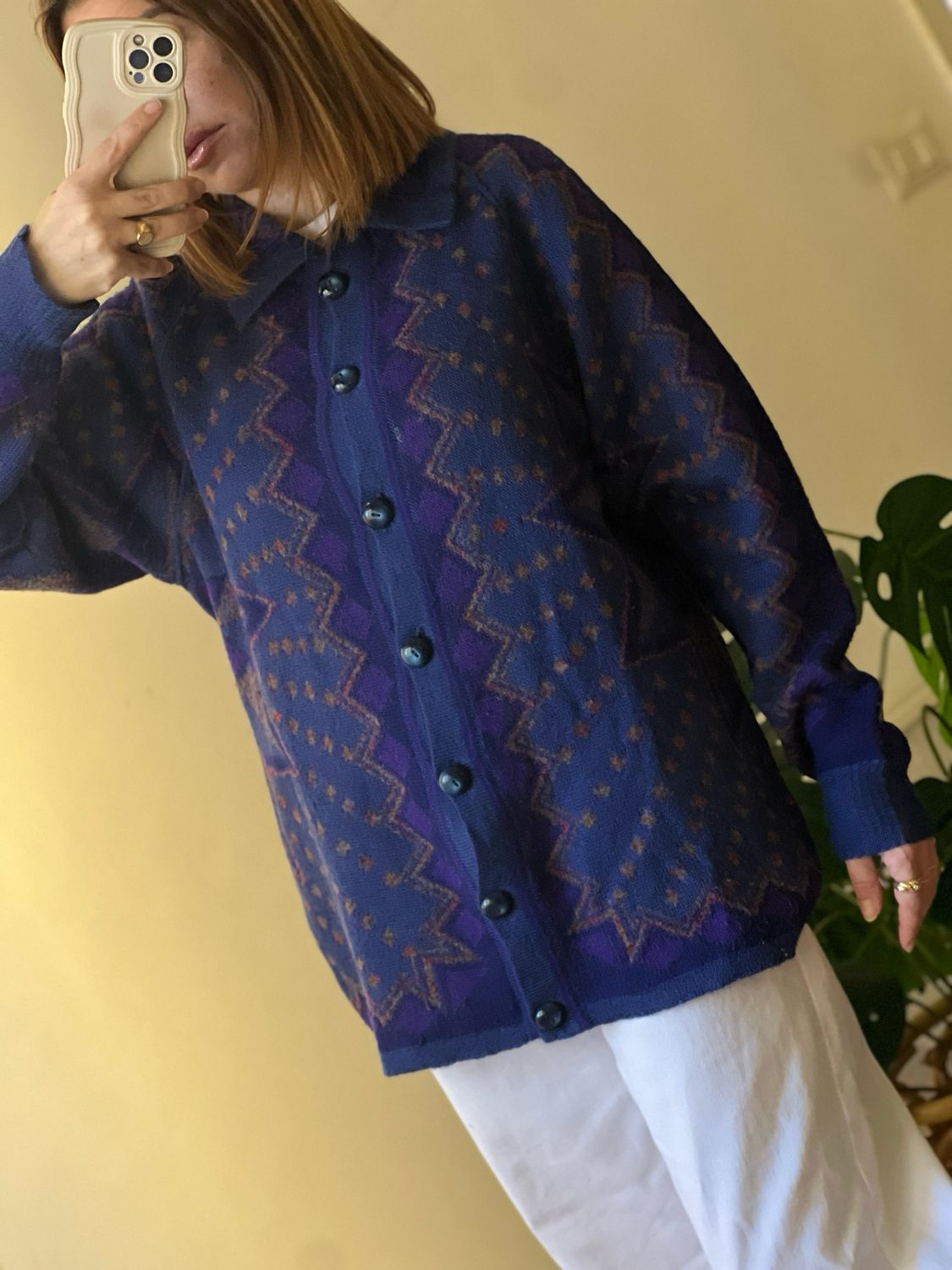 Cardigan geometrico vintage