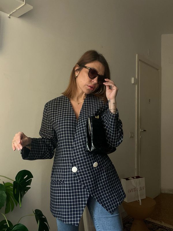 Blazer "Preppy" a Quadretti Blu