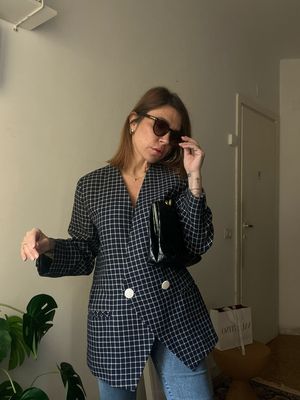 Blazer "Preppy" a Quadretti Blu