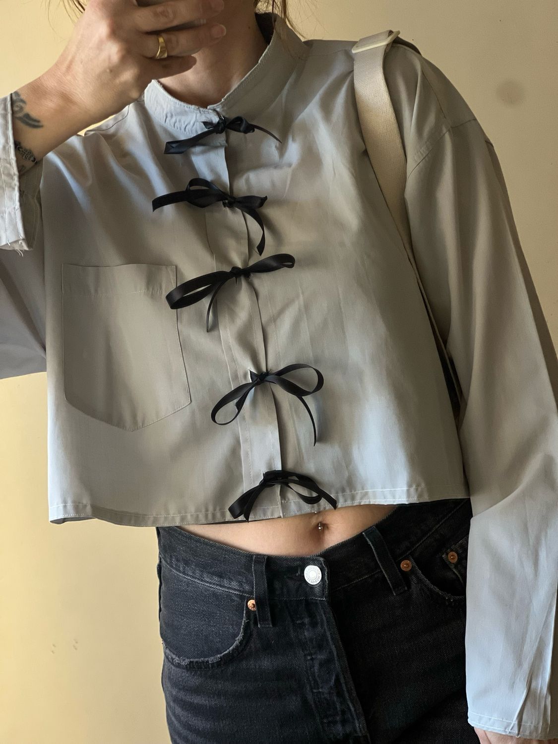 UPCYCLED BOW SHIRT