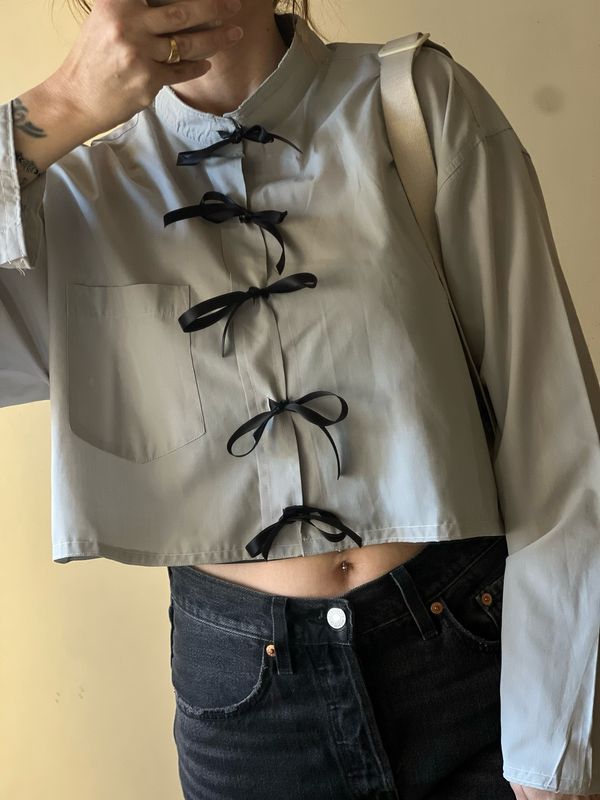 UPCYCLED BOW SHIRT