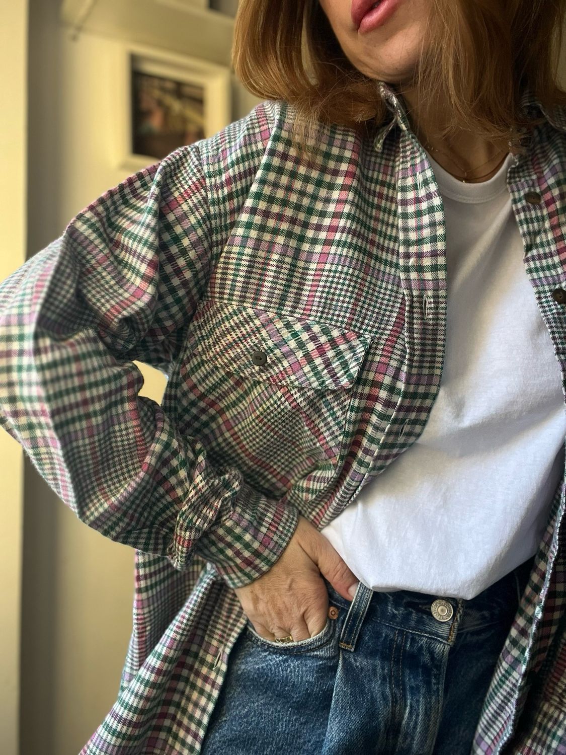 STEFANEL VINTAGE PLAID SHIRT