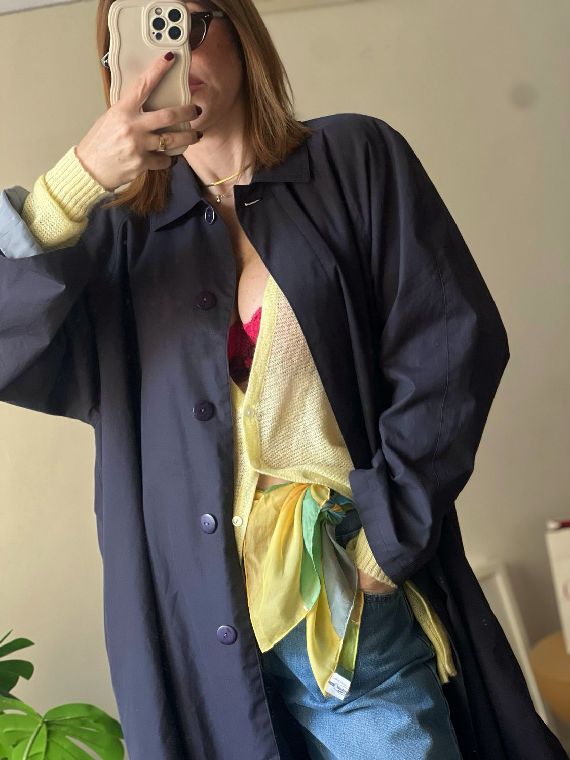 Vintage Navy Trench Coat