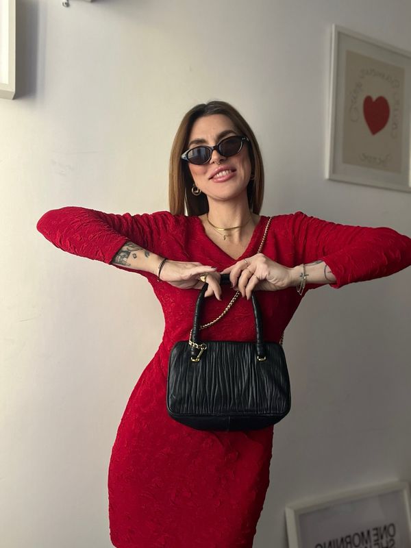 Mini Dress Rosso - Texture Cloqué