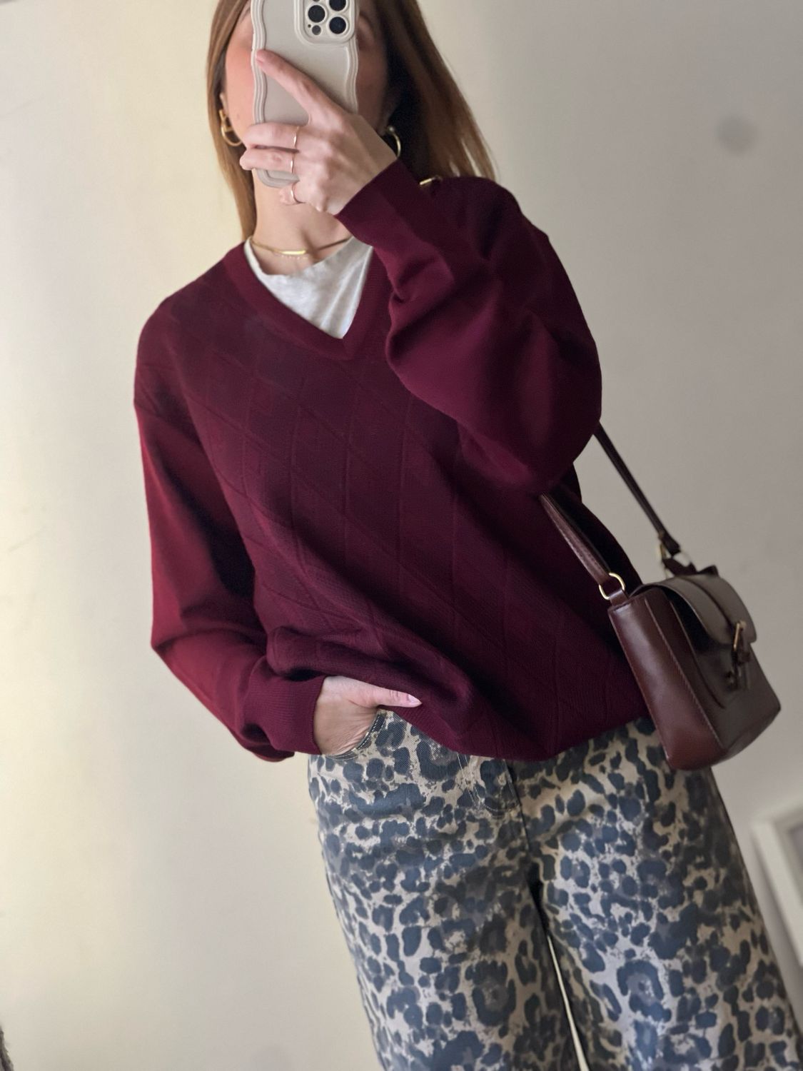 Argyle sweater tono su tono