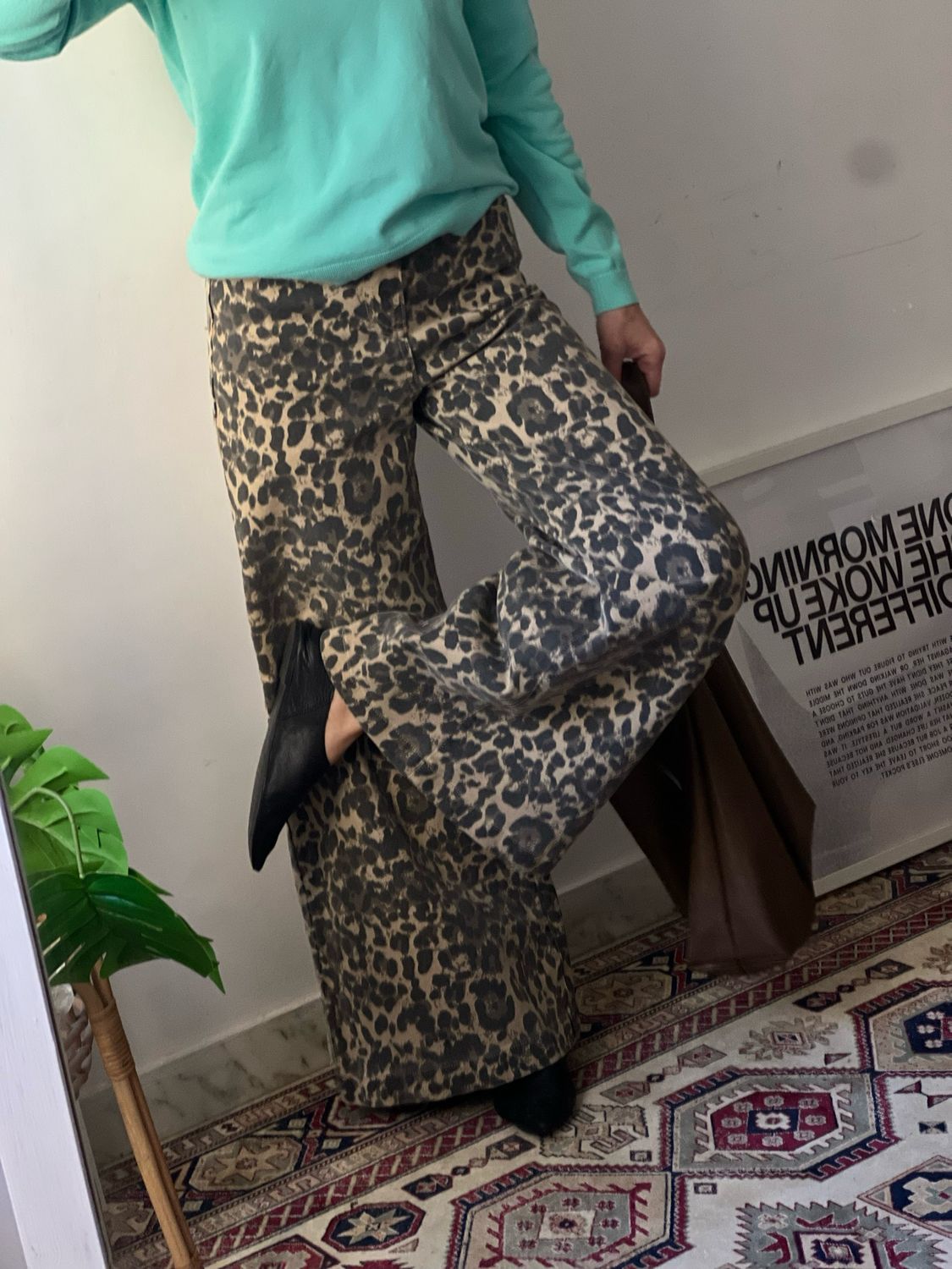 Jeans Leopardati Wide Leg