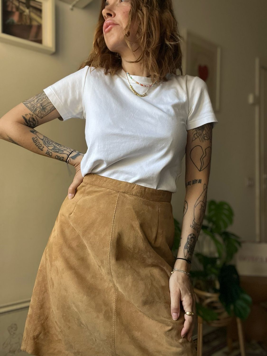 Suede skirt