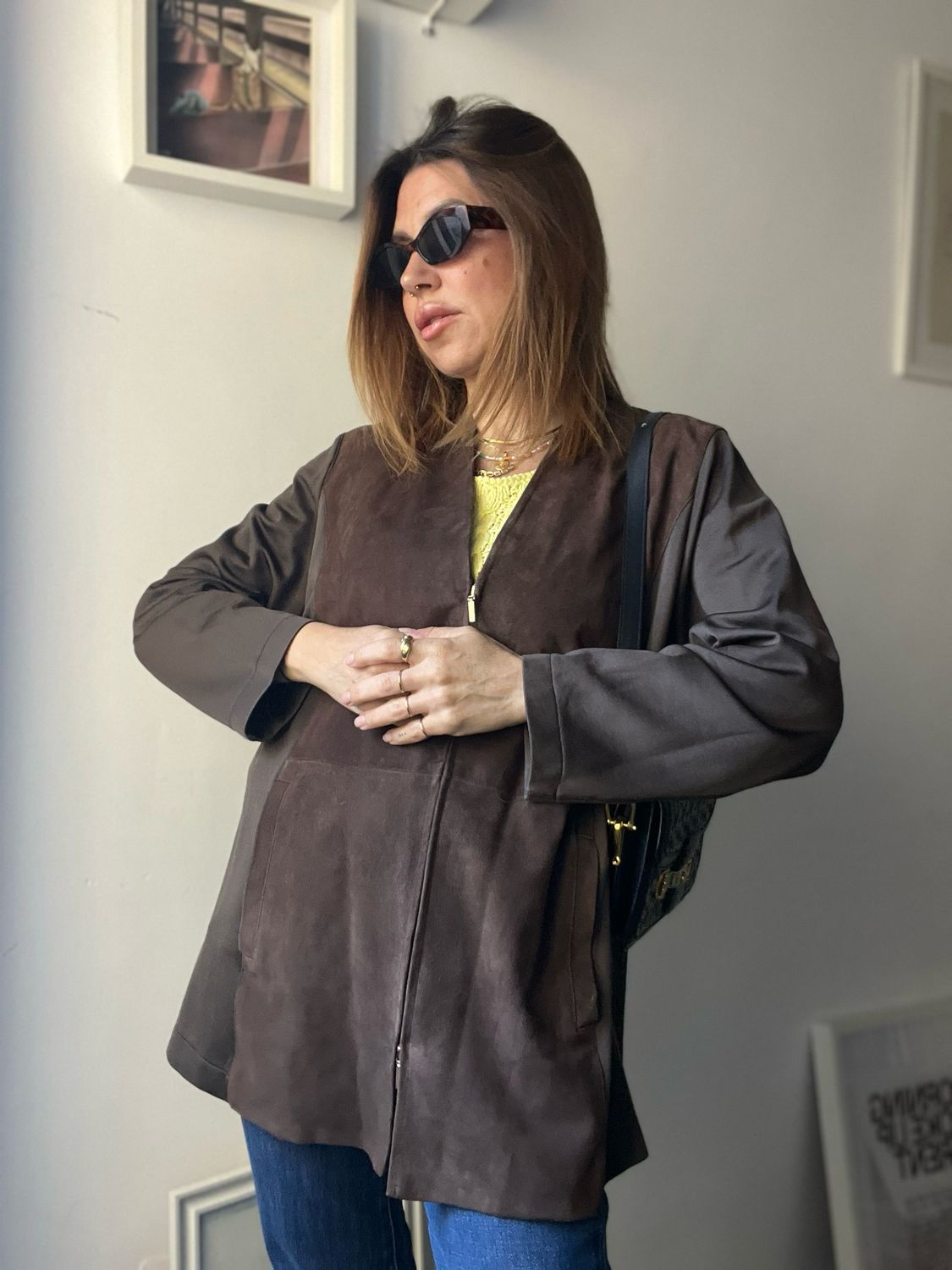 Brown Suede Front Jacket