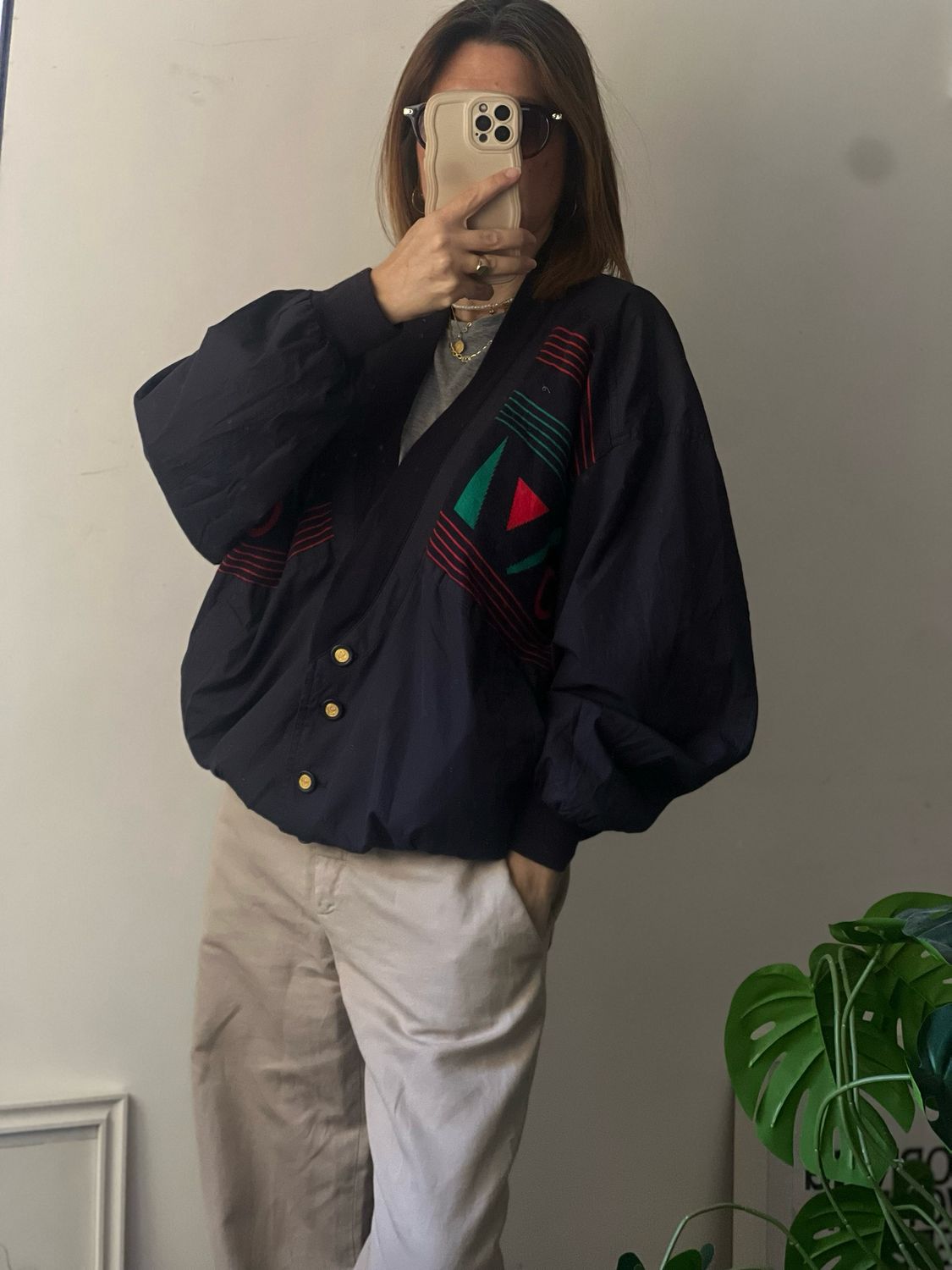 Bomber vintage geometrico