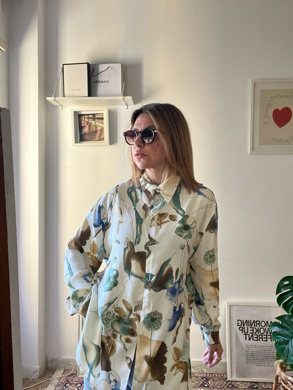 Camicia Vintage Floreale – 100% Viscosa