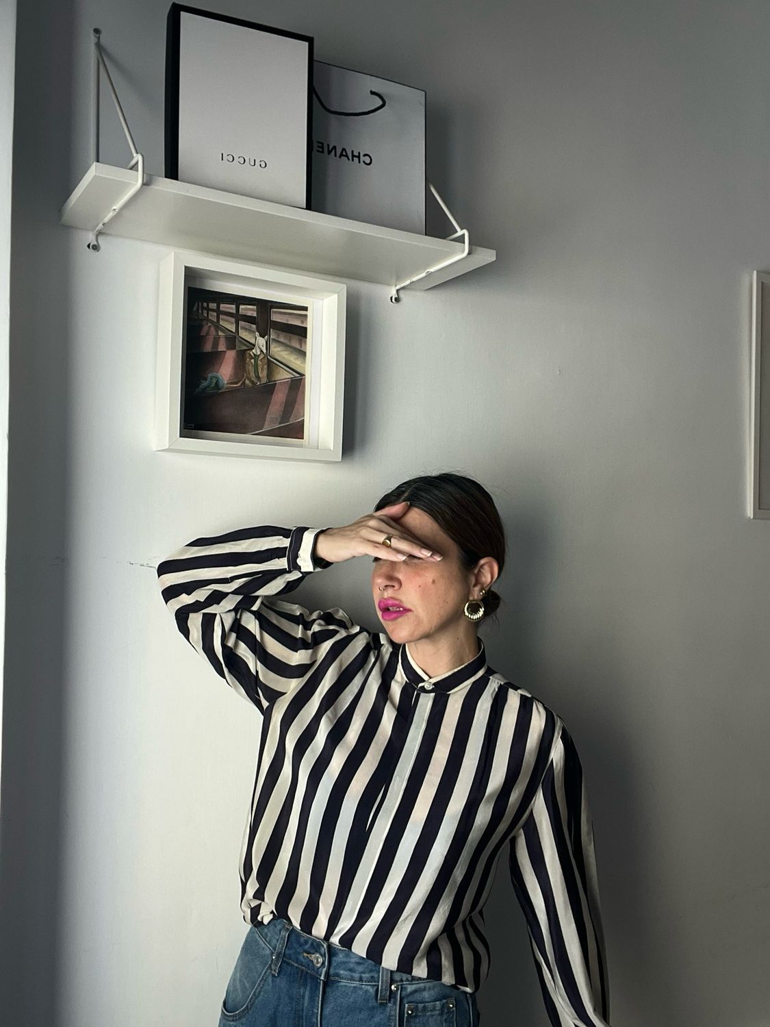 striped silk shirt