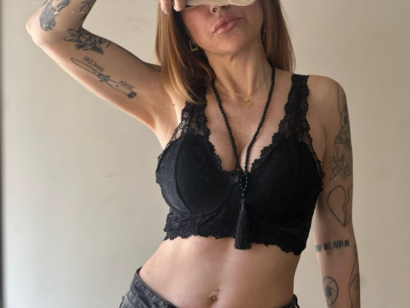 black lace top