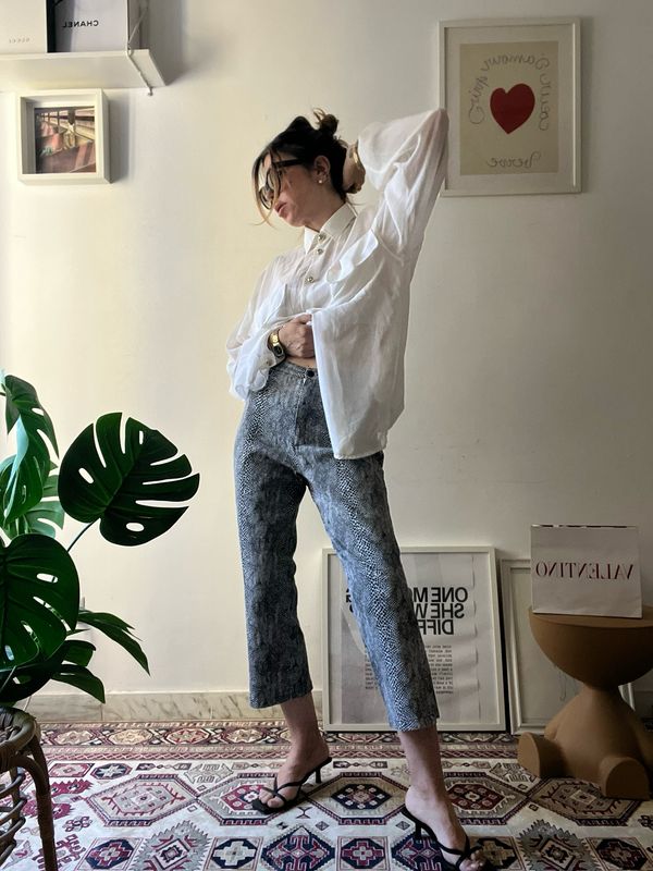 Y2K Snake Print Crop Pants
