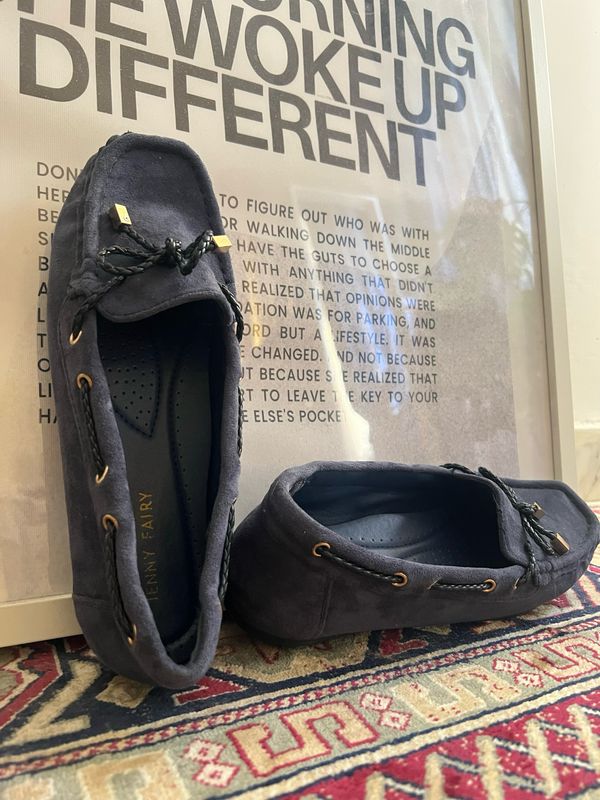 Mocassino in suede blu