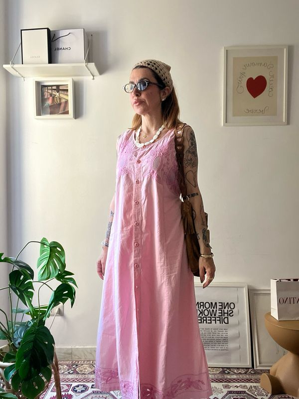Cotton pink dress Positano